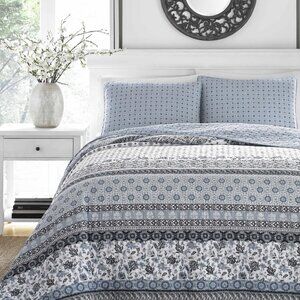 NWT Stone Cottage Reversible Cotton 3-Piece Quilt Set Bexley Dark Blue King
